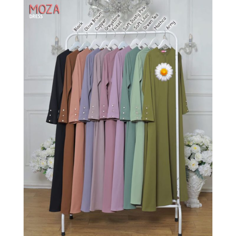 DRES MOZA  Gamis santri shadira/gamis tempahan/gamis simpel