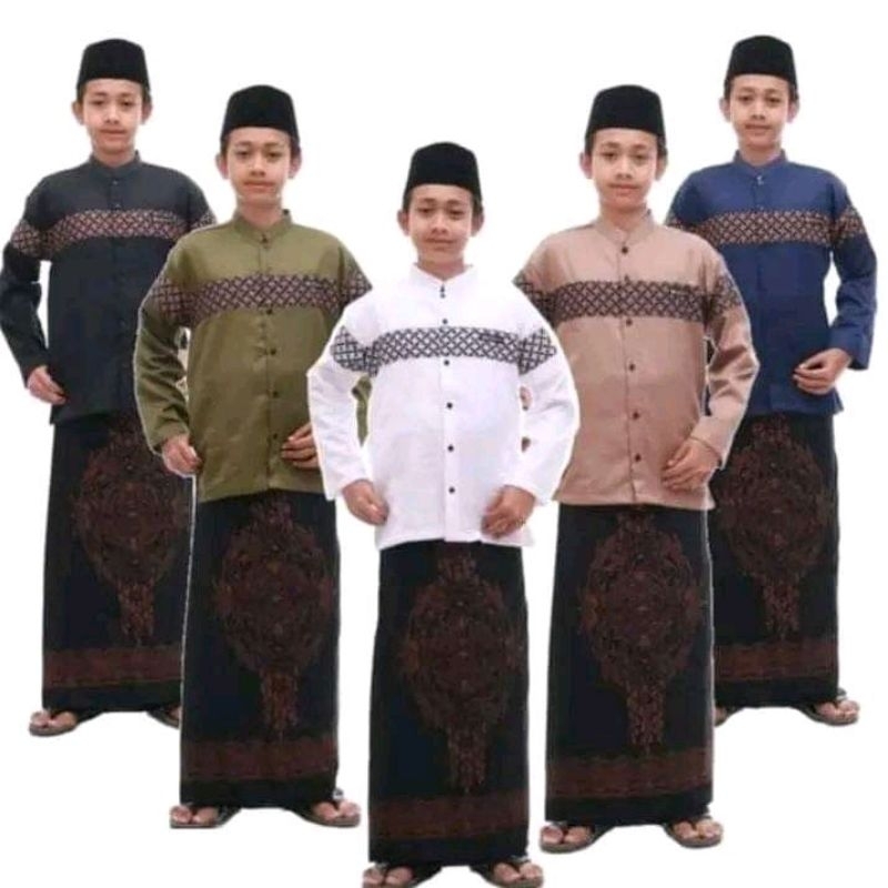 Baju Koko Kobata Anak Lengan Panjang Motif Qynang