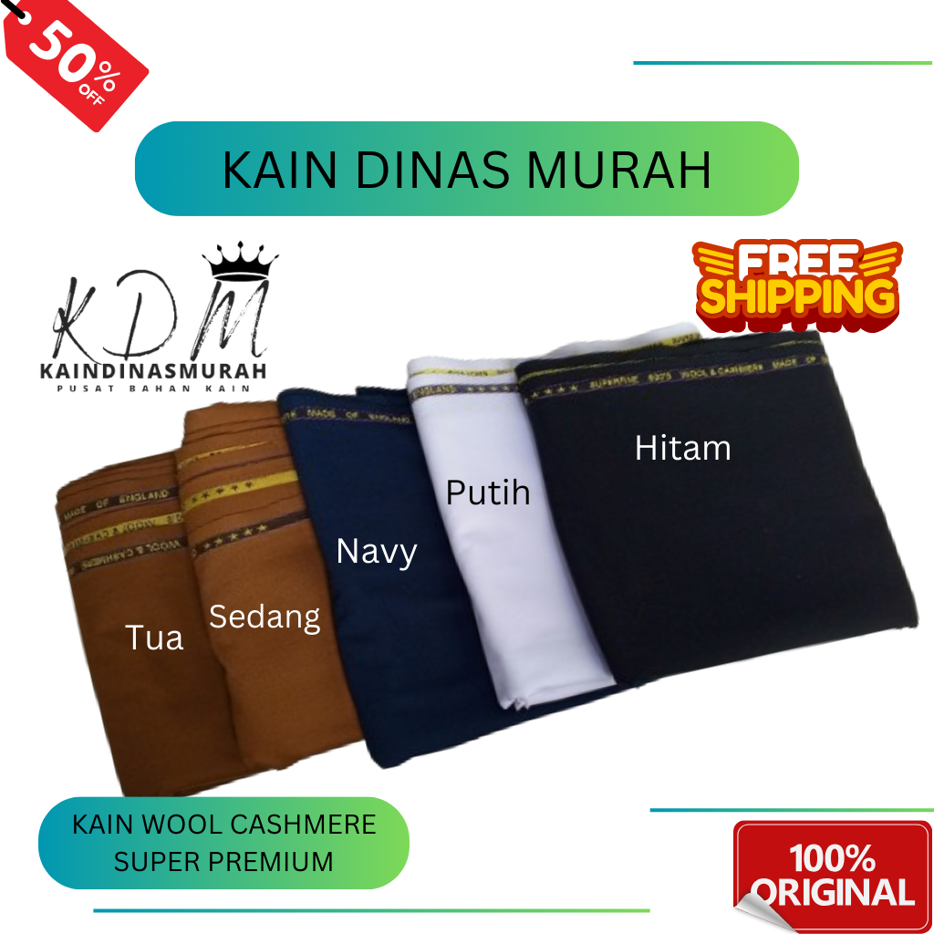 BAHAN KAIN KHAKI WOOL AND CASHMERE / WOOL CATTON FULL DINAS PNS/ASN/WOOl SILK /KAIN PDH