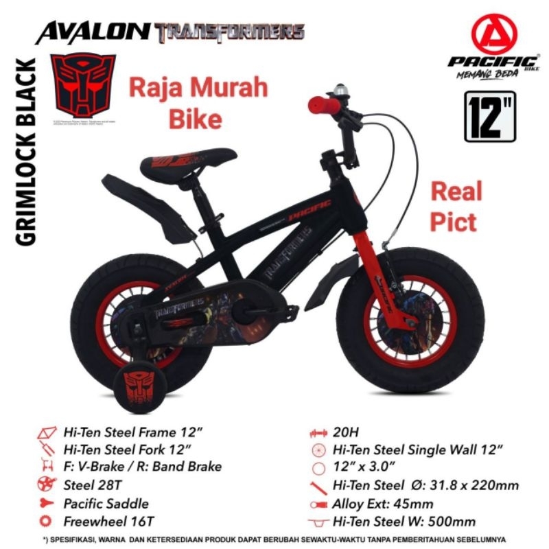 Sepeda Anak Bmx Pacific Transformers 3.0 12 Inch Ban Jumbo Sepeda Anak Laki Laki BMX 12 Inch Pacific