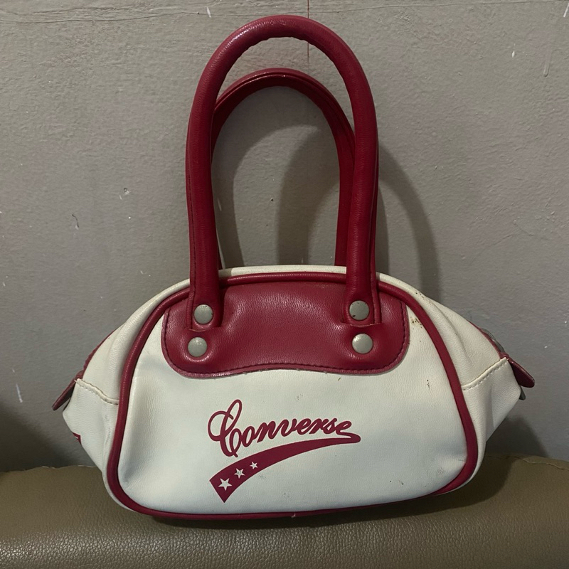 preloved mini handbag converse vintage red and white
