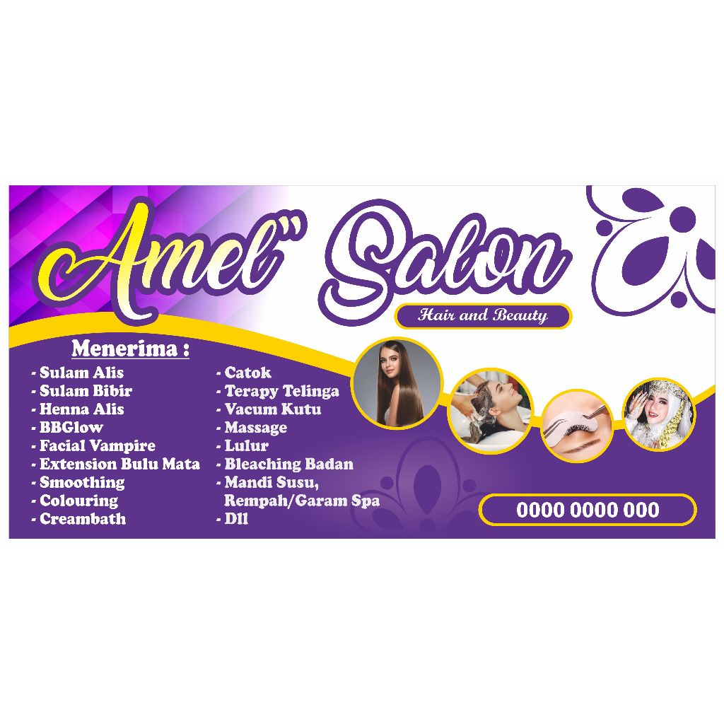 Spanduk Salon / Spanduk Warung uk.2x1