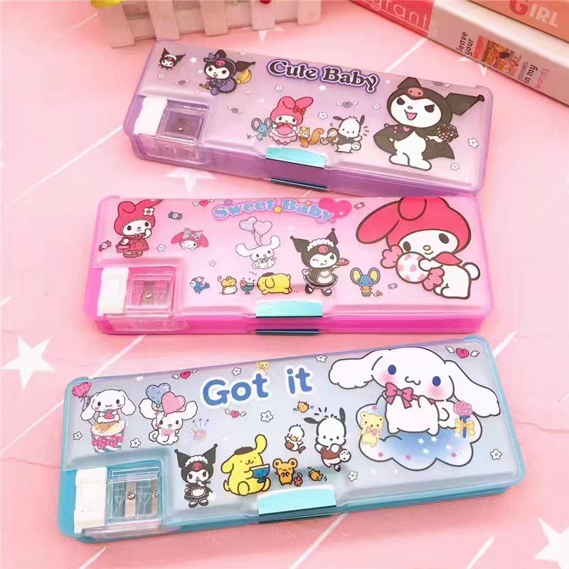 

Tempat Pensil Sekolah Anak Perempuan Karakter Sanrio 2 Sisi / Pensil Case Sanrio