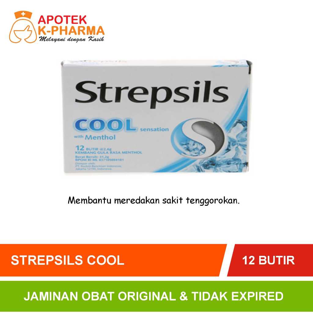 Strepsils Cool Box Isi 12 Butir Obat Original