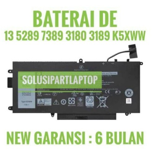 Baterai Battery Dell latitude 5289 13 7389 5289 3180 K5XWW