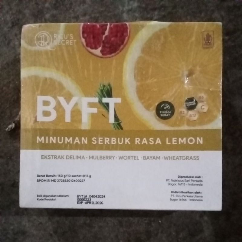 

Minuman serbuk rasa Lemon Byft 150g/ 10sachet @15g