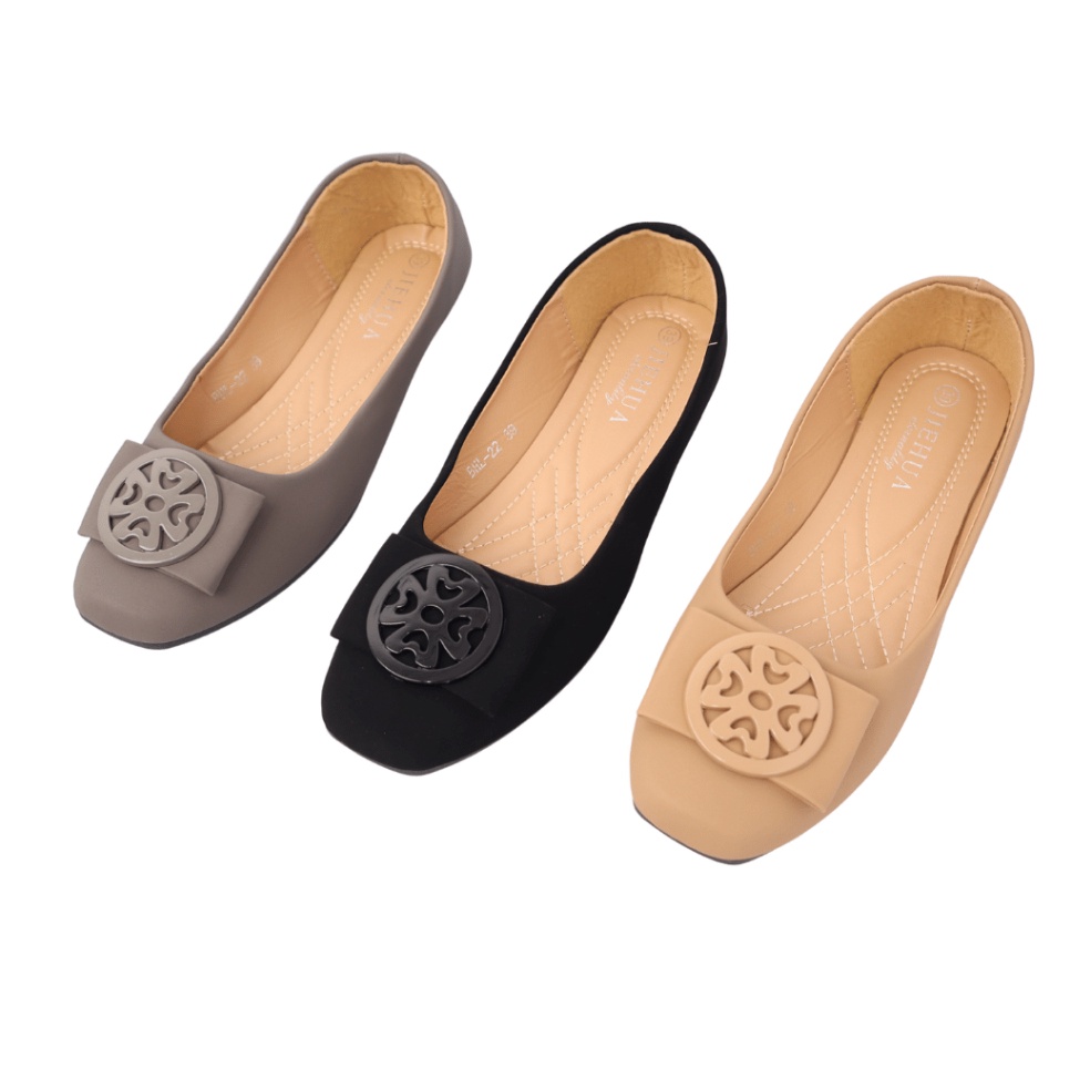 Lagi Tren JIEHUA Cassie Sepatu Flat Shoes Wanita Daily BHL 22