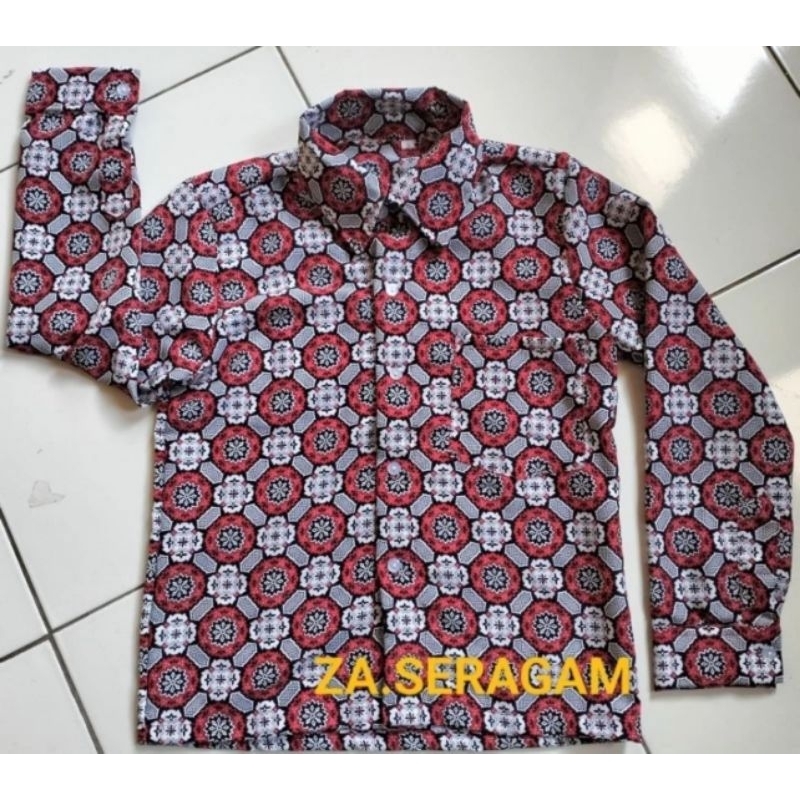 Seragam sekolah batik sd motif matahari merah terbaru batik sd matahari merah seragam batik sd matah