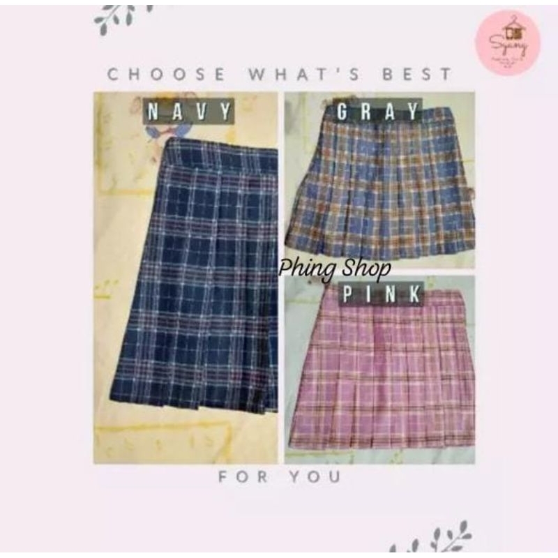 ￼Tennis Skirt/ Rok Pendek/ Rok Celana/ Pleated Tartan Skater Mini PlisirJepang Korea
