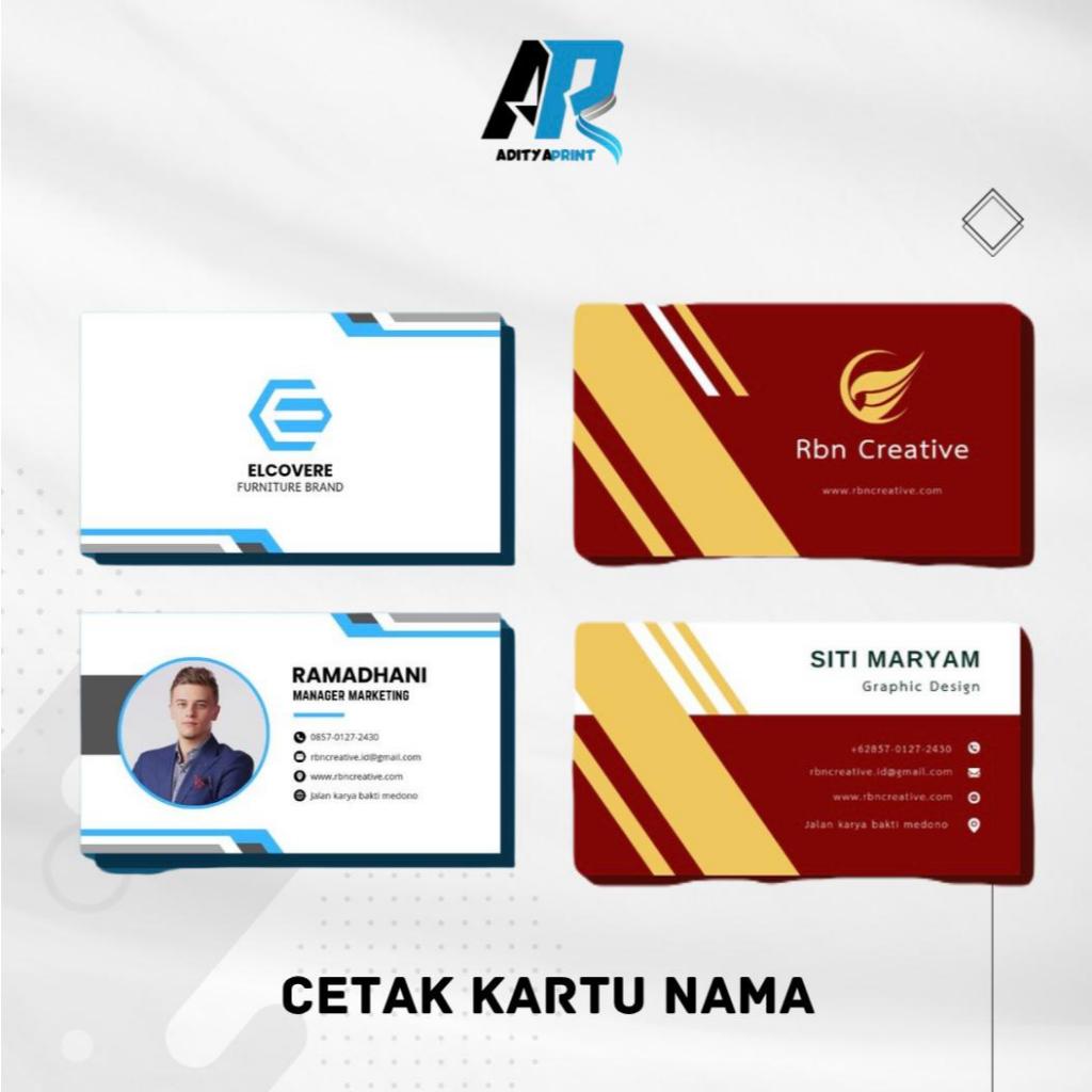 

ADITYA PRINT - Cetak / Print kartu nama / Name card 1 sisi laminasi doff / 2 sisi laminasi glossy