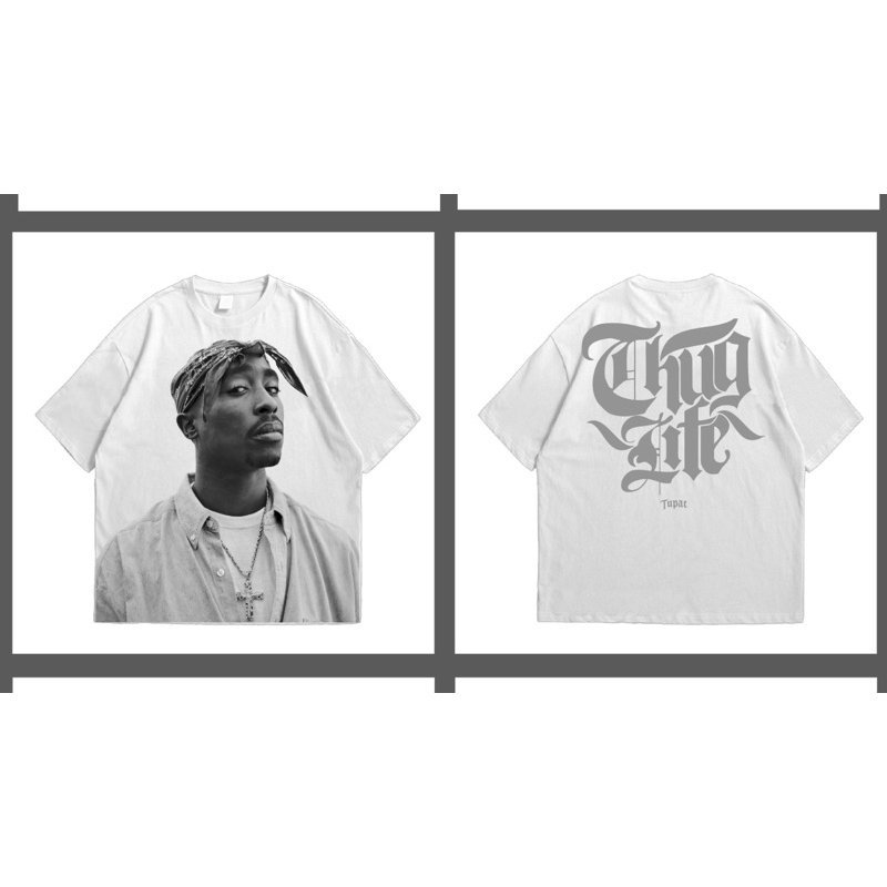 baju kaos oversize Pull & Bear TUPAC - T Shirt Band Vintage - Oversize Unisex - Kaos Oversize Wanita