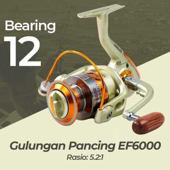 [BISA COD] YUMOSHI Series EF1000 EF3000 EF5000 EF6000 Reel Pancing Spinning 12 Ball Bearing