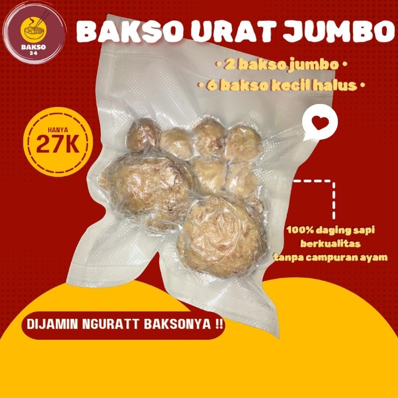 

[BAKSO 34] BAKSO SAPI URAT JUMBO 2 PCS & BAKSO KECIL HALUS 6 PCS