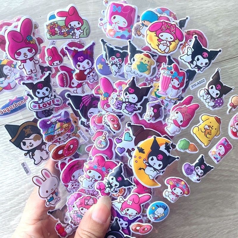 

Stiker Sanrio Kartun Lucu Stiker Bahan Melody Kuromi DIY Sticker Untuk Stiker 3D Sinterklas