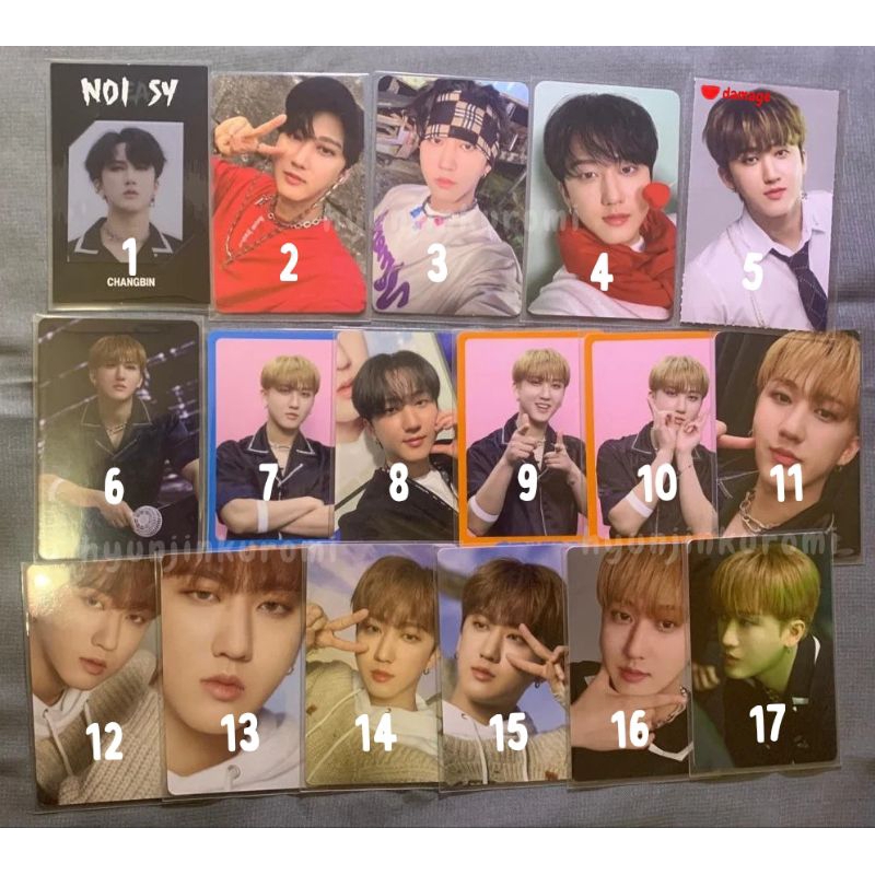 Photocard official changbin straykids album noeasy nacific magazine dicon set murah