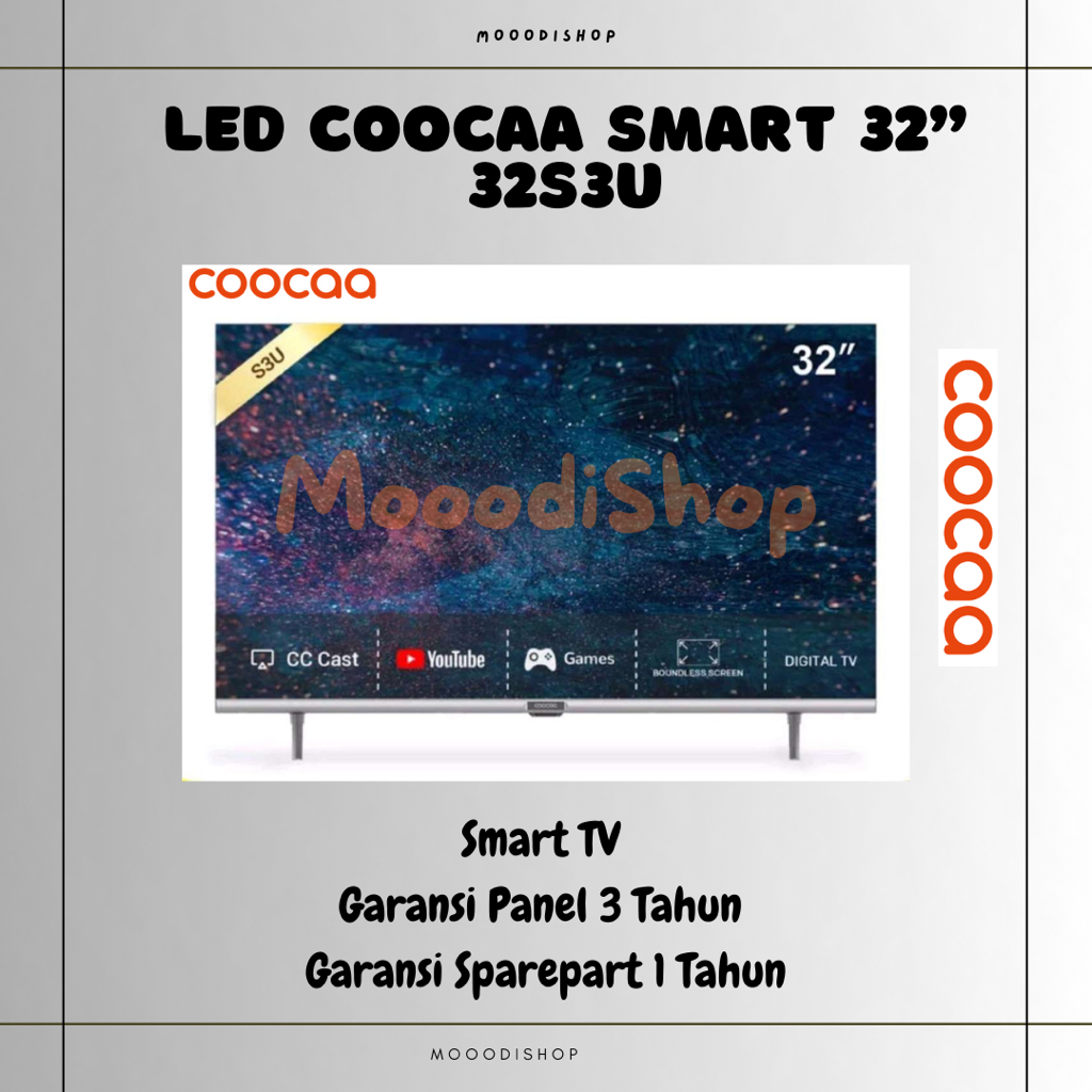 Coocaa 32 Inch Smart TV LED 32S3U / LED COOCAA SMART 32IN / LED COOCAA DIGITAL SMART TV