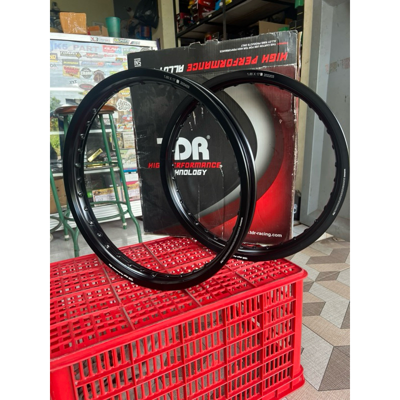 velg TDR hitam glossy clear gilap ring 17 uk 140 160 185