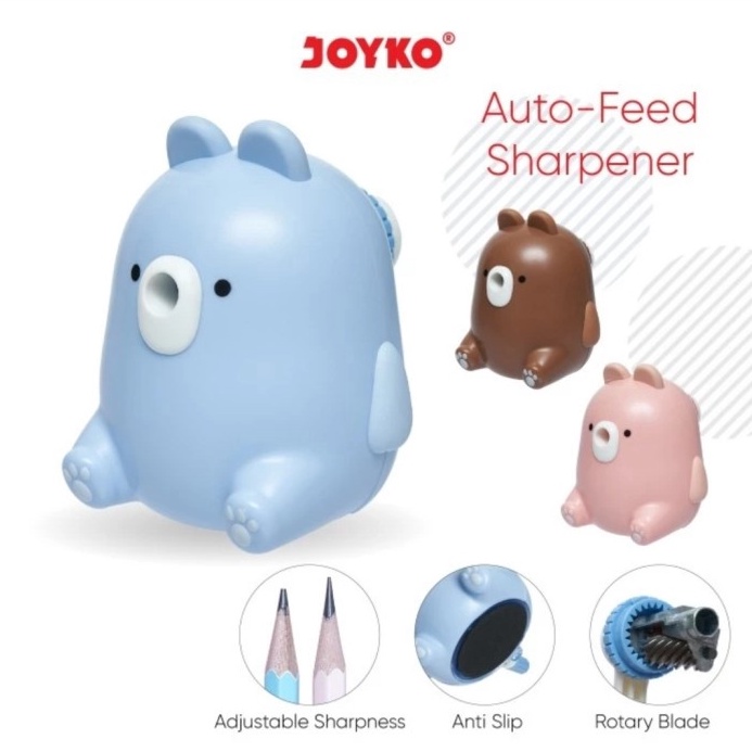 

KUALITAS OKE Sharpener Rautan Pensil A164CO Serutan Putar JOYKO A164CO Anti Slip