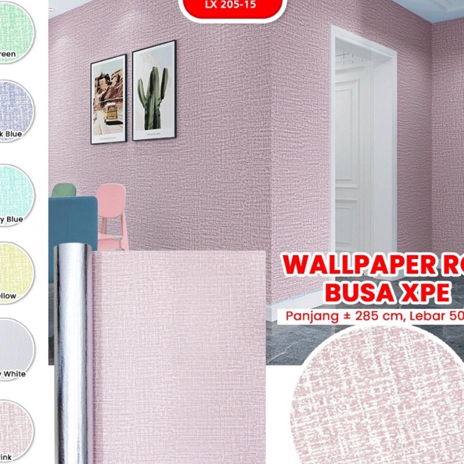 KF7 SPEEDS Wallpaper Dinding Foam Roll Motif Kain Linen Wallpaper Stiker Dinding Kamar Tidur 2515