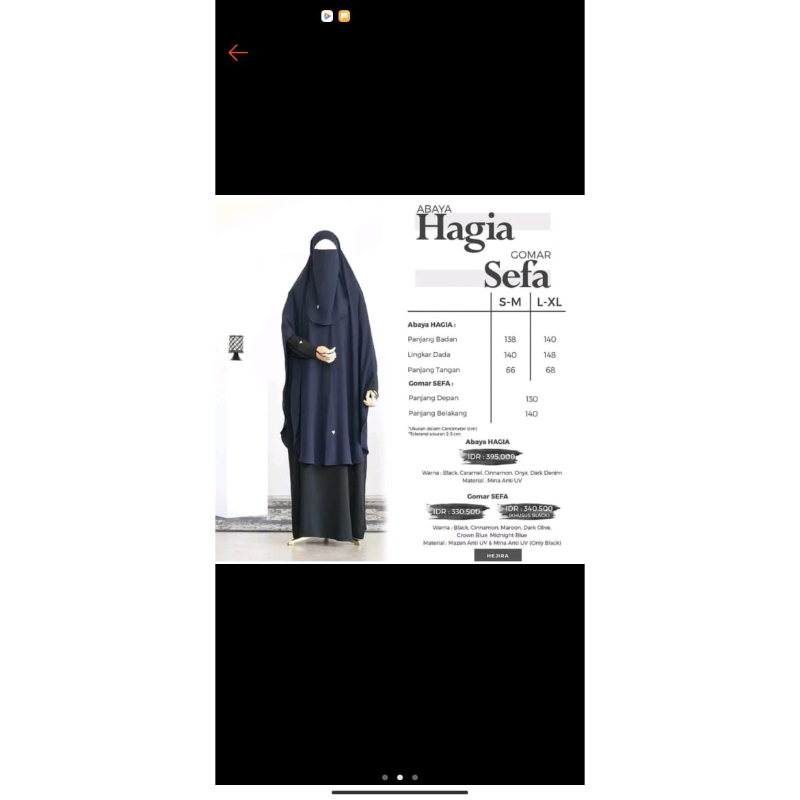 Preloved FK / French khimar bandana Gomar HEJIRA