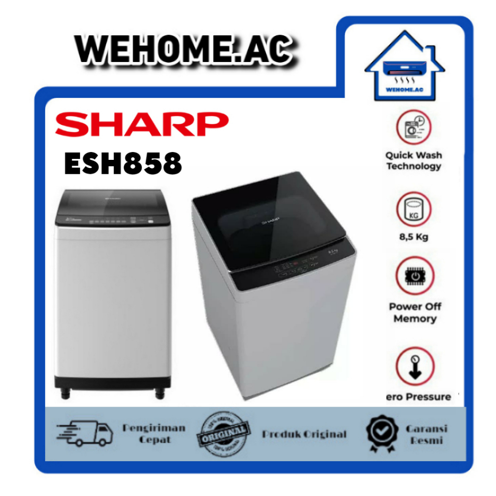 Mesin Cuci Sharp 1 Tabung ESH 858 Mesin Cuci Satu Tabung 8,5 KG Sharp Top Loading