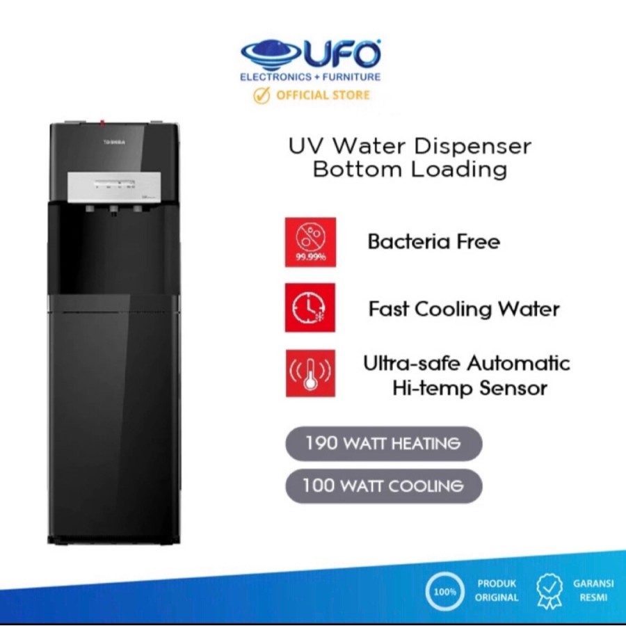 TOSHIBA Dispenser Air Galon Bawah RWF-W2035UVBID K Hitam RWF W2035 UV