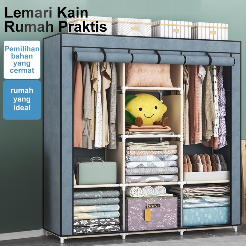 JC LEMARI BAJU KAIN PORTABEL 68105 DENGAN KAIN DI GULUNG KE ATAS SERBAGUNA