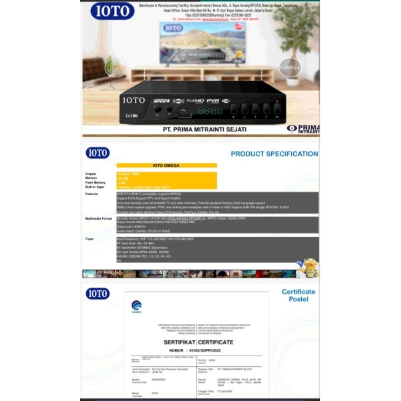 READY STOK PROMO STB IOTO OMEGA DVBT2 HD Best Seller Murah SET TOP BOX DVB T T2 TV DIGITAL ORI SNI Y
