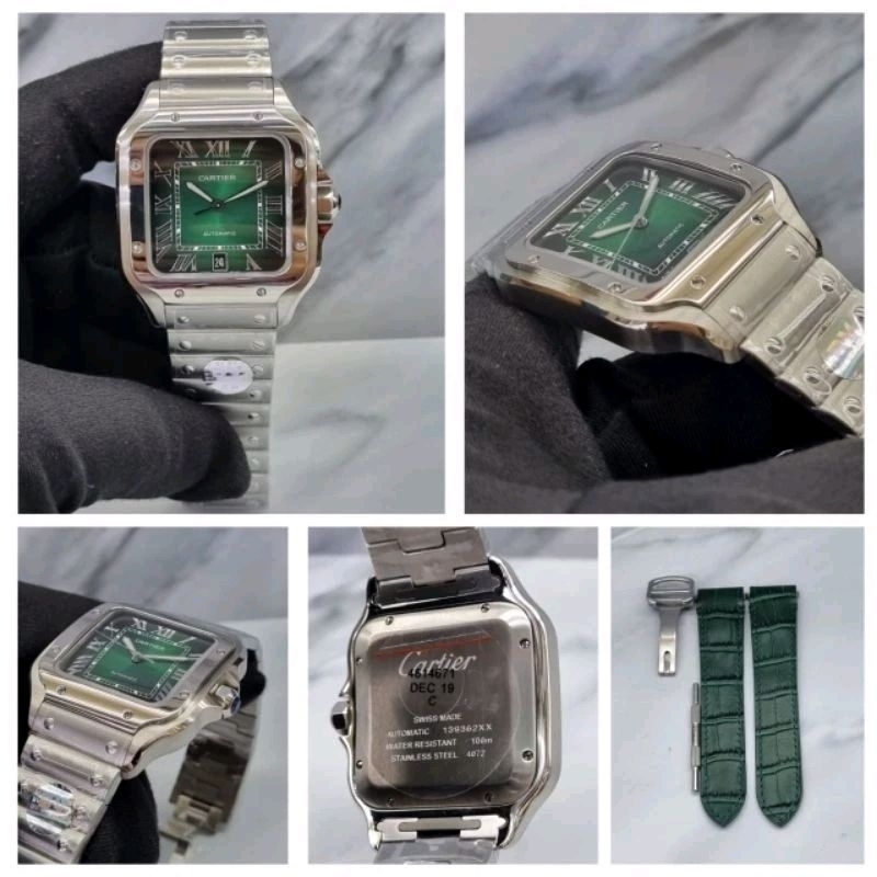 JAM TANGAN COWOK CARTIER SANTOS AUTOMATIC SWISS CLONE 1.1