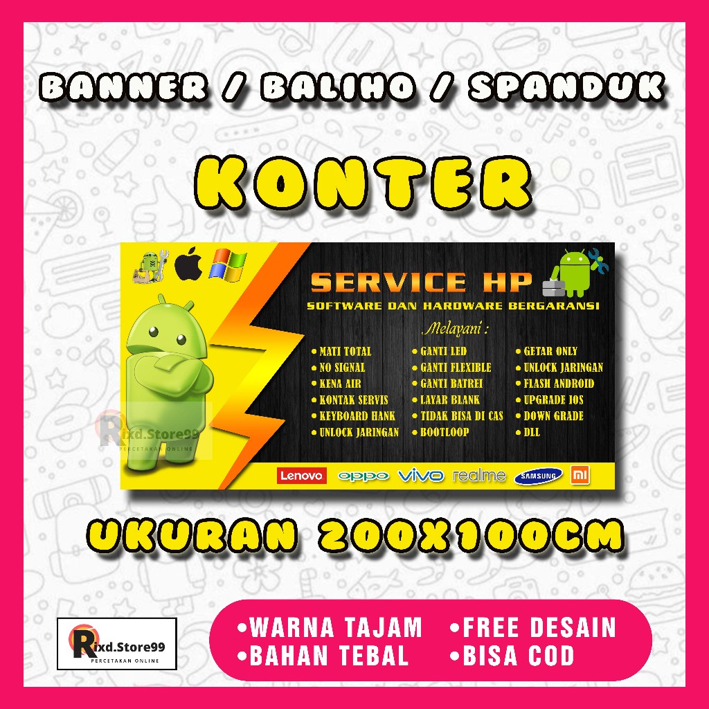 BANNER SPANDUK KONTER 200X100CM | SPANDUK KONTER BANNER BENER SPANDUK BALIHO