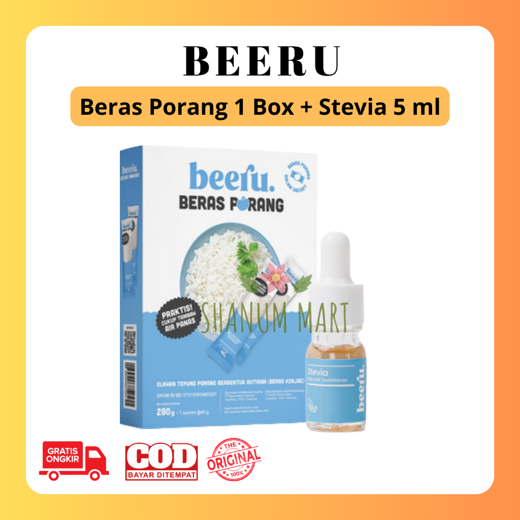 

Paket Bundling Beeru Beras Porang dan Beeru Stevia 5ml - Beras Sehat - Pemanis Alamai 0 Kalori