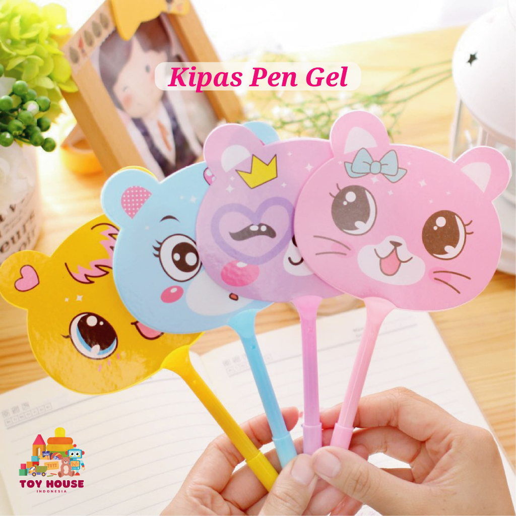 

[THI] Kipas Pen Gel Anak Lucu Pulpen Pena Souvenir Hadiah Karakter Kartun Gemas