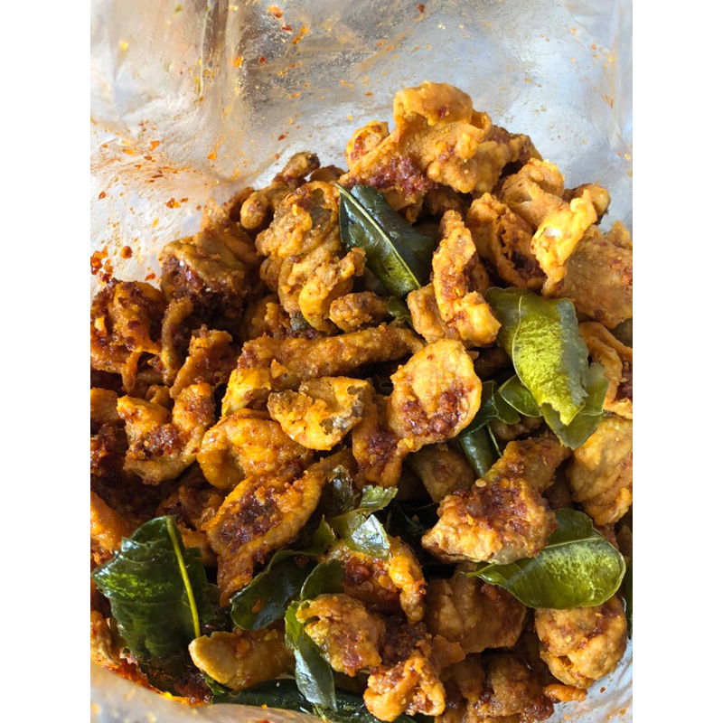 

Kulit ayam crispy pedas daun jeruk 1kg