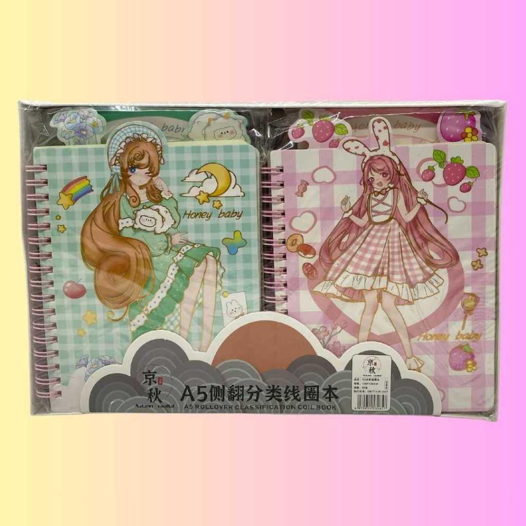 

NoteBook A5 Karakter, Buku Memo, Buku Catatan Spiral, Alat Tulis Sekolah