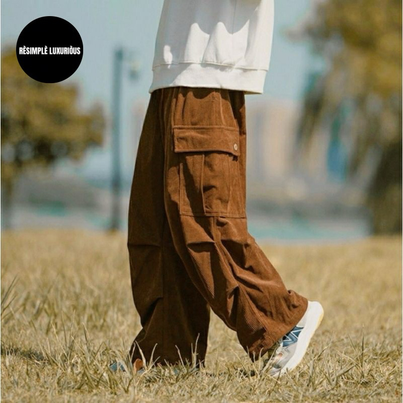 celana cargo panjang pria - Loose Pant Cargo Corduroy - Celana Cargo Panjang Corduroy - PDL Corduroy
