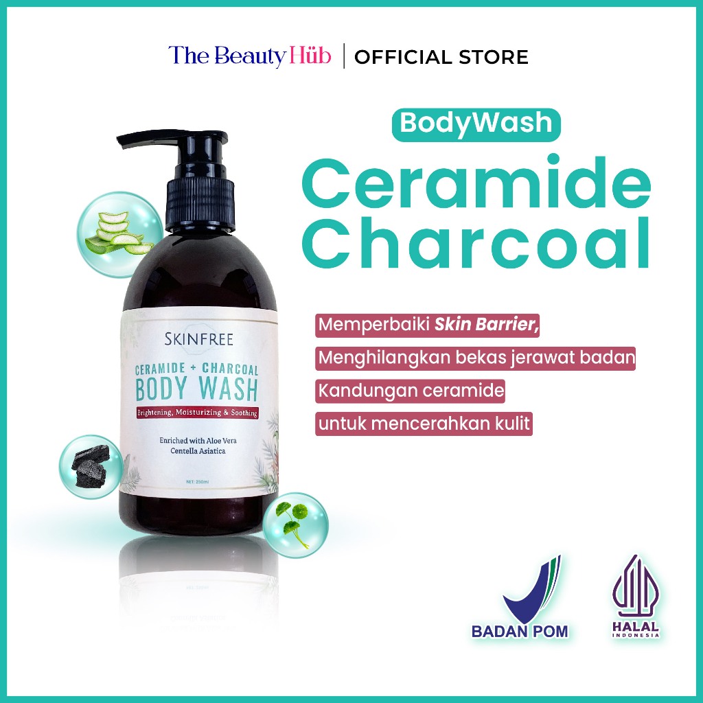 SKINFREE Sabun Mandi Pemutih Badan dan Muka Wajah Permanen Glowing Body Wash Cair Whitening Permanen