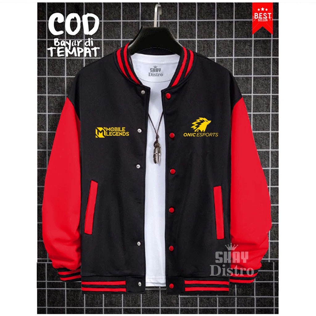 DISKON JAKET VARSITY BASEBALL ORIGINAL ONIC MOBILELEGEND - JACKET BOMBER PREMIUM PRIA WANITA NEW