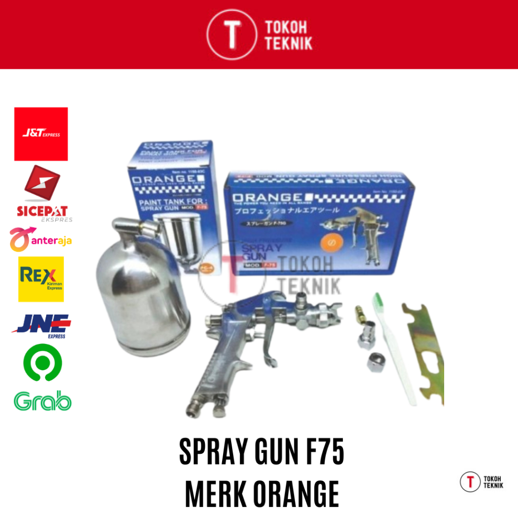 Spray Gun F75 Tabung Atas ORANGE