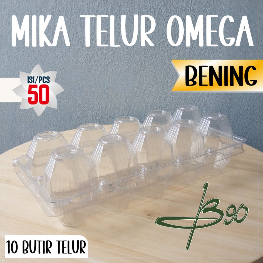 MIKA TELUR AYAM OMEGA ISI 10 , MIKA TELOR OMEGA ISI 10 , MIKA TRAY TELUR ISI 10 KANCING FREE BUBBLE