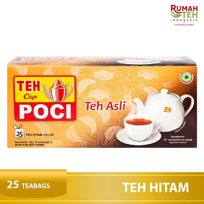 

GOLD TEH Cap POCI TEH ASLI TEH HITAM CELUP 50gr / 25 kantong @2gr