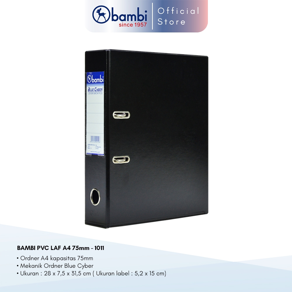 

Bambi Lever Arch File Ordner A4 Black Jumbo Size 75 mm Original
