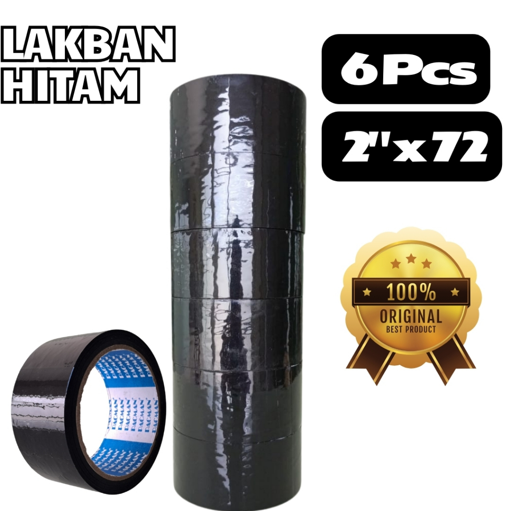 

2 INCI Lakban warna Hitam 1 slop (6 pcs)