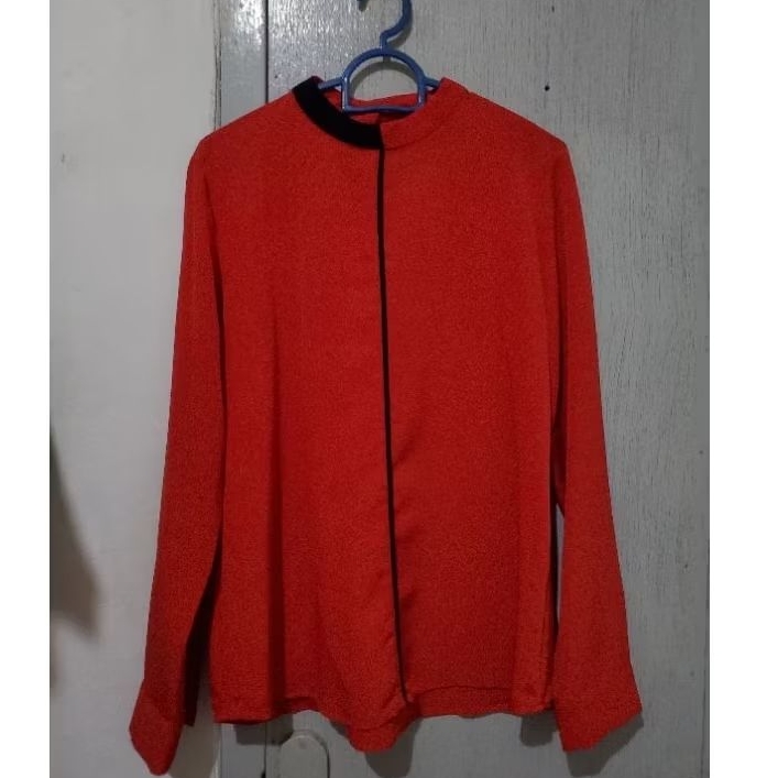 The Executive Blouse Top Wanita Red
