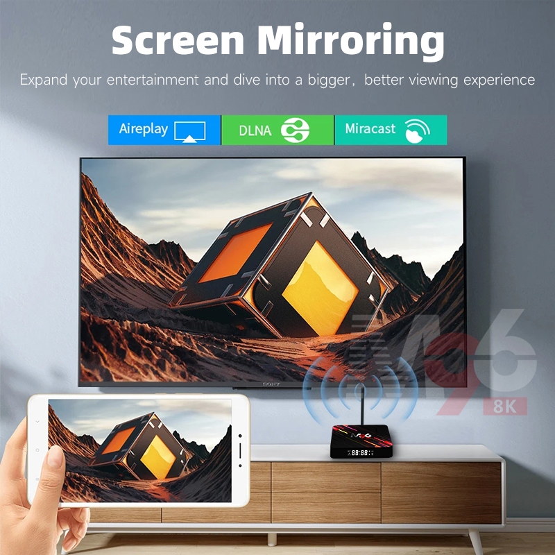 HOT DEALS TRIPSKY M96 COLOR ANDROID TV BOX STB TV BOX ANDROID 13.0 RAM4GB ROM64G 4K HD BLUETOOTH