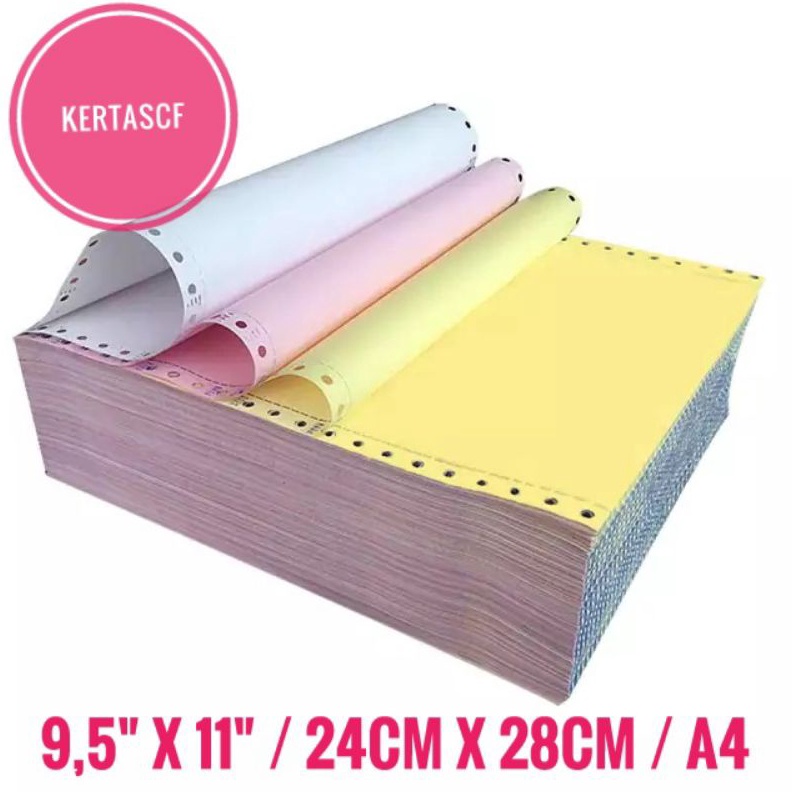

KODE K14C KertasCF kertas continuous form 3 Ply ukuran 95 x 1124cm x 28cmA4 Kertas Komputer Berlubang printer dotmatrix