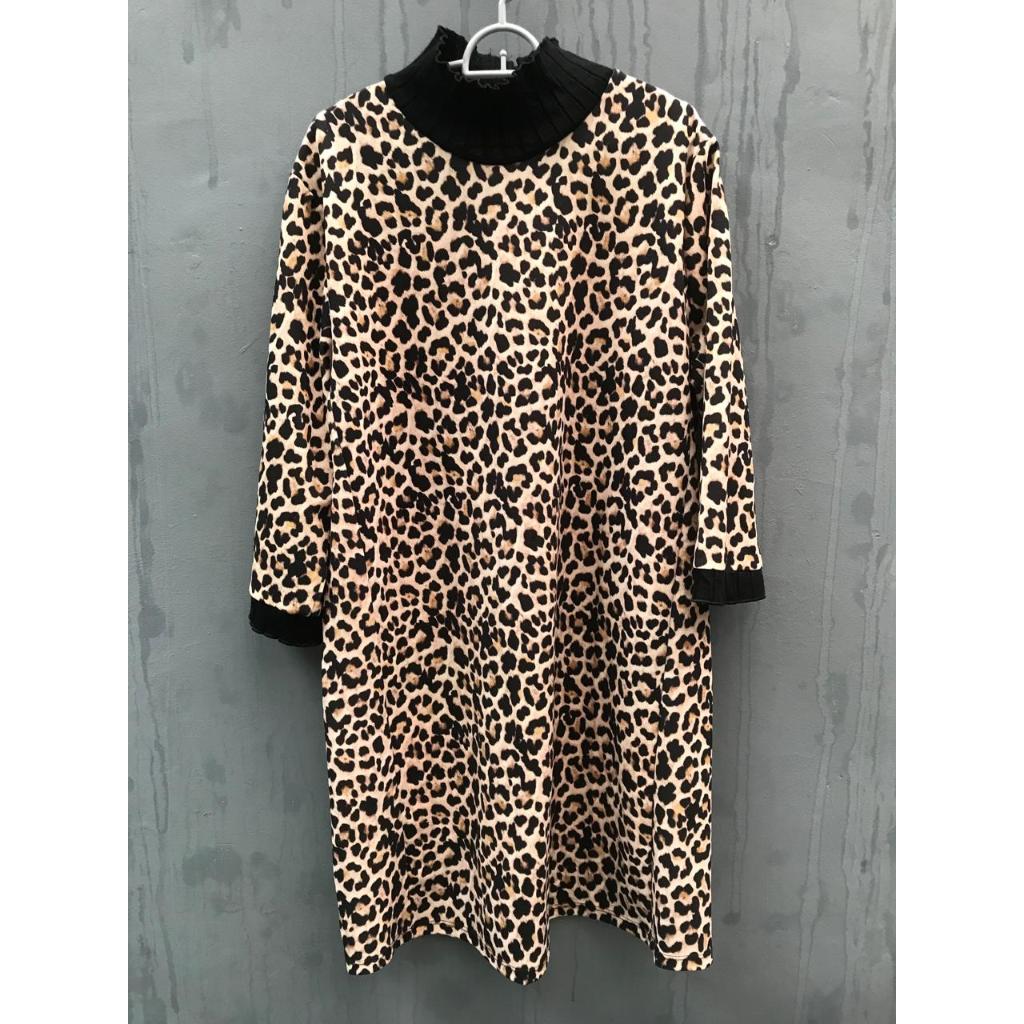 Dress Wanita Zara Motif Tutul Coklat Preloved