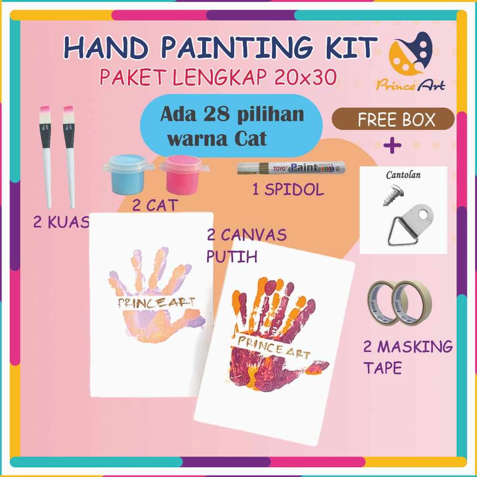 

KODE Y27J PRINCE ART Hand Painting Kanvas 2x3 Print Cap tangan Pasangan LENGKAP