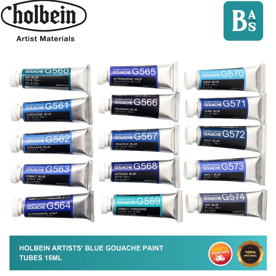 

KODE X67K Holbein Artists BLUE Gouache Paint 15ml