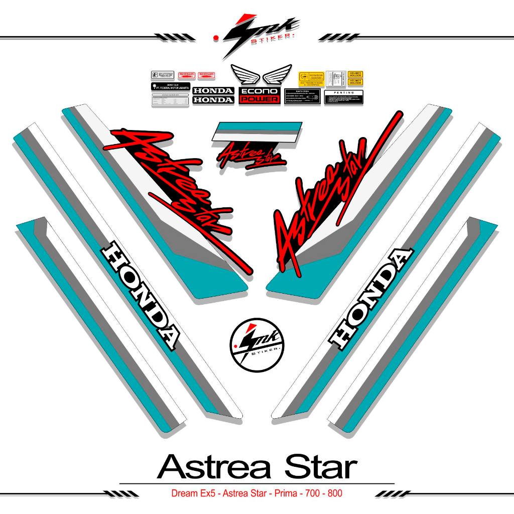 STRIPING HONDA ASTREA MOTIF STAR PRIMA DREAM EX5 TRIBAL FIRE MOTIF 13 / DREAM EX5 / HONDA EX5 / STIC