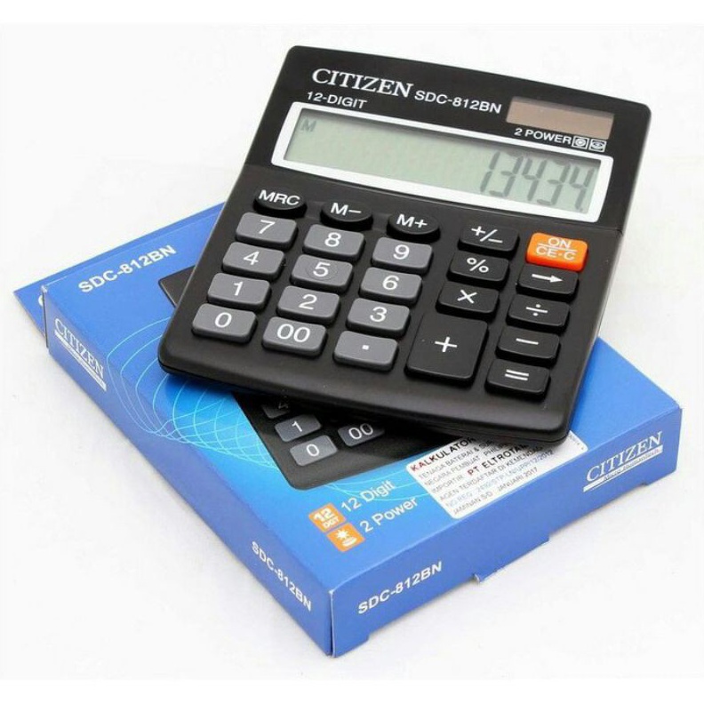 

KODE T27G TERMURAH Kalkulator Citizen SDC812BN 12 Digit 2 Power Kalkulator CT 812BN